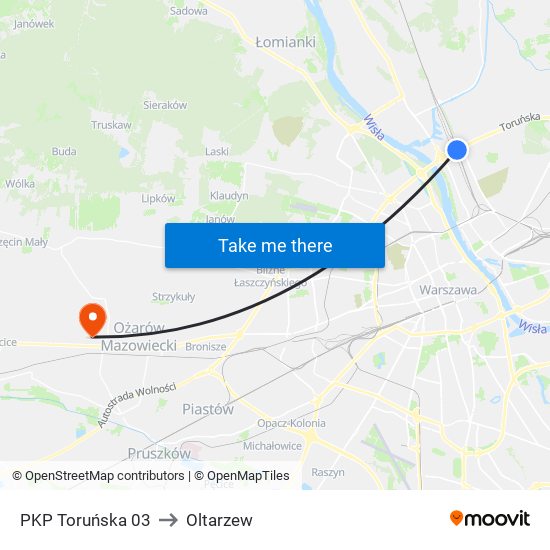 PKP Toruńska 03 to Oltarzew map