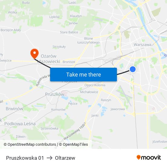 Pruszkowska 01 to Oltarzew map