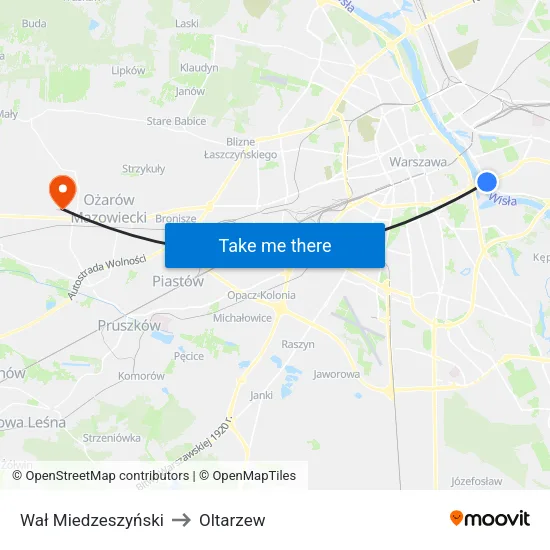 Wał Miedzeszyński to Oltarzew map