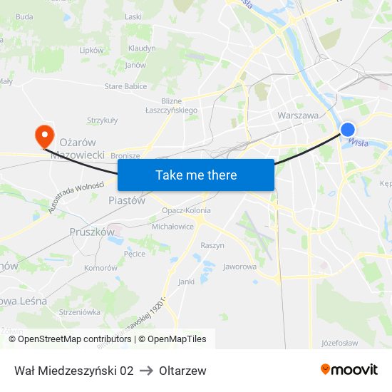 Wał Miedzeszyński 02 to Oltarzew map