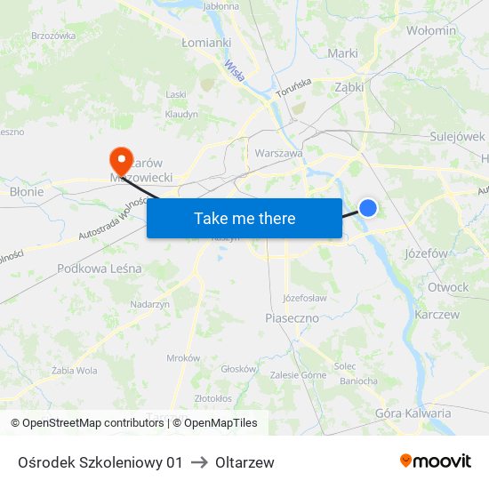 Ośrodek Szkoleniowy 01 to Oltarzew map