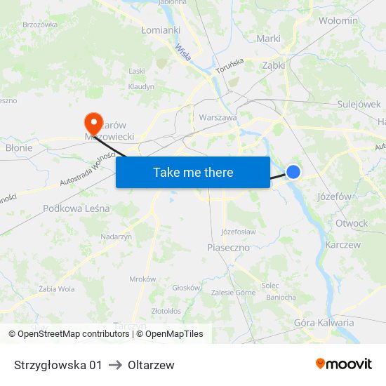 Strzygłowska to Oltarzew map