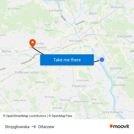 Strzygłowska to Oltarzew map
