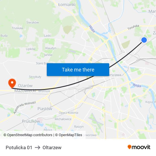 Potulicka 01 to Oltarzew map