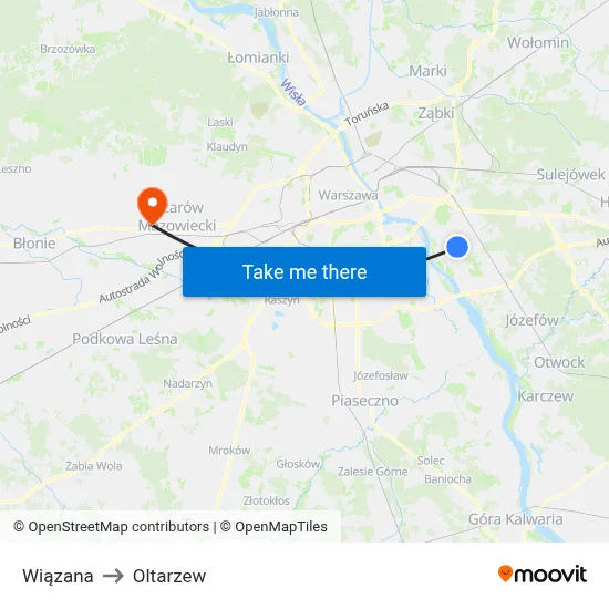 Wiązana to Oltarzew map