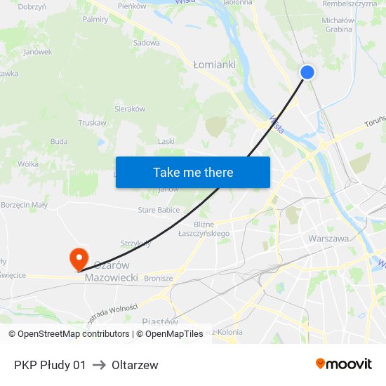 PKP Płudy 01 to Oltarzew map