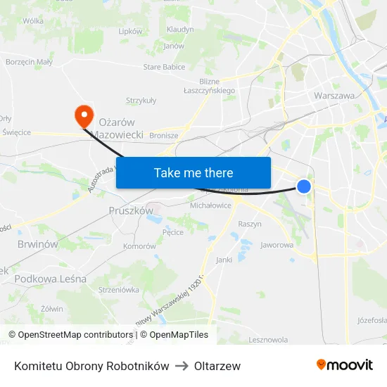 Komitetu Obrony Robotników to Oltarzew map
