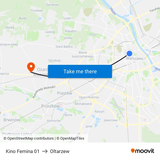Kino Femina 01 to Oltarzew map