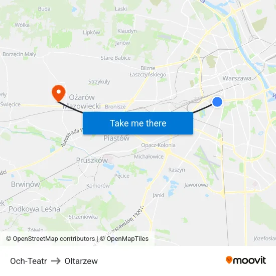 Och-Teatr to Oltarzew map