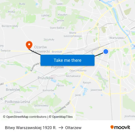 Bitwy Warszawskiej 1920 R. to Oltarzew map