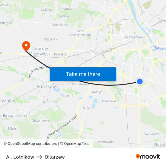 Al. Lotników to Oltarzew map