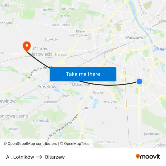 Al. Lotników to Oltarzew map