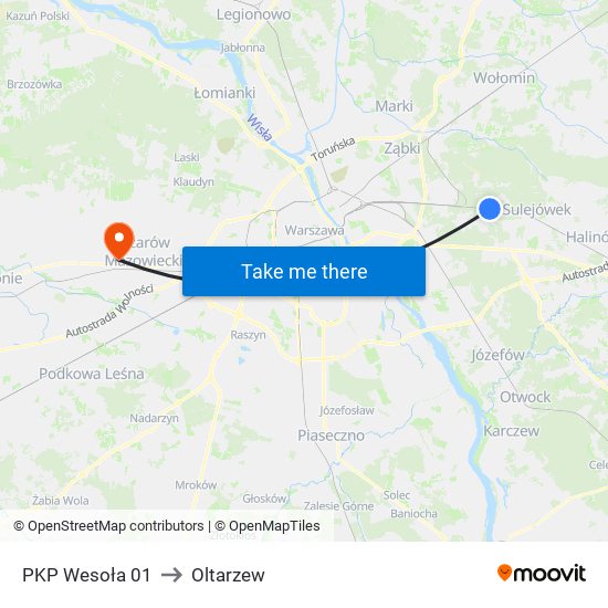 PKP Wesoła 01 to Oltarzew map