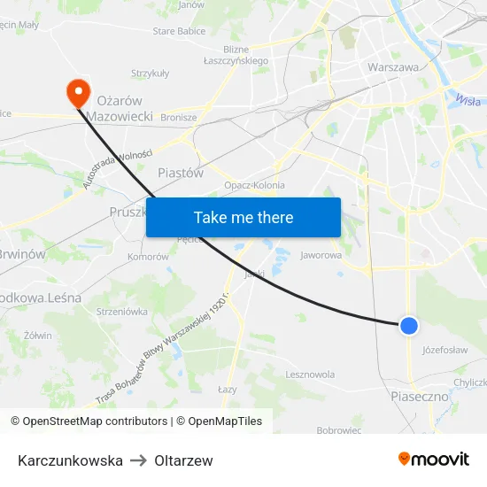Karczunkowska to Oltarzew map