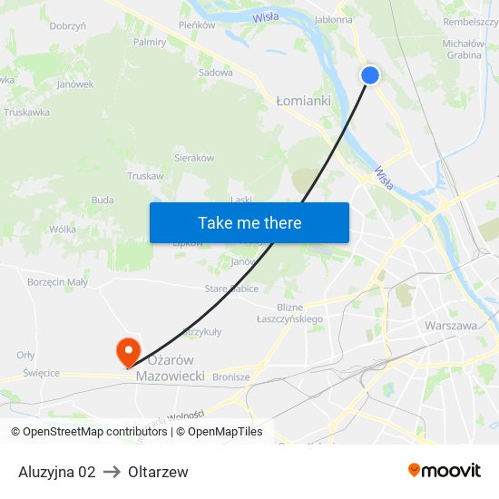 Aluzyjna 02 to Oltarzew map