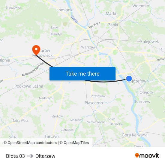 Błota to Oltarzew map