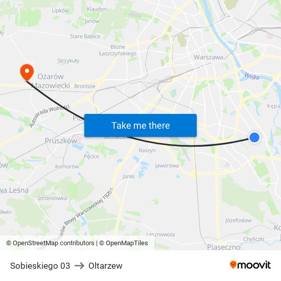 Sobieskiego 03 to Oltarzew map