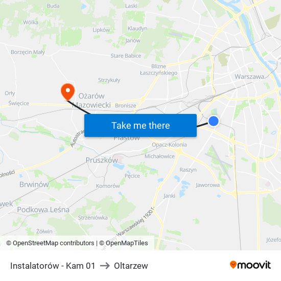 Instalatorów - Kam 01 to Oltarzew map