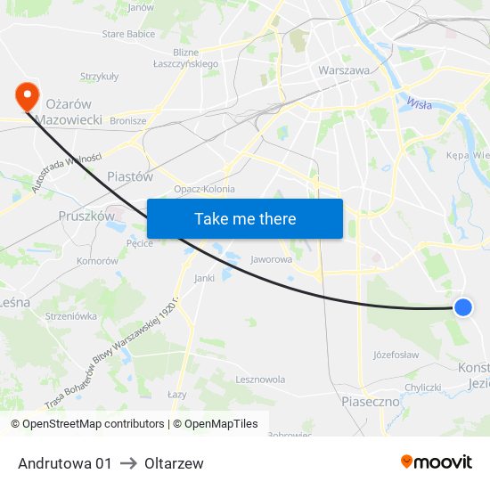 Andrutowa 01 to Oltarzew map