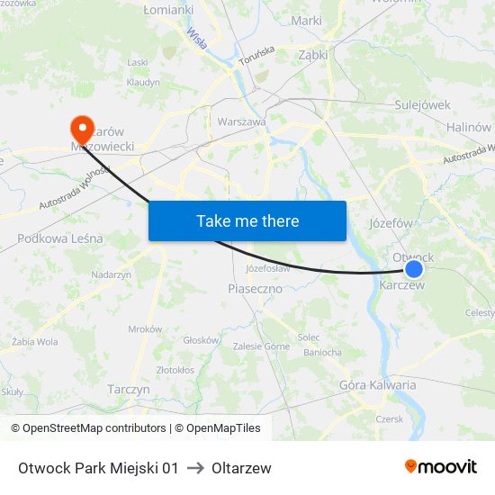 Otwock Park Miejski 01 to Oltarzew map