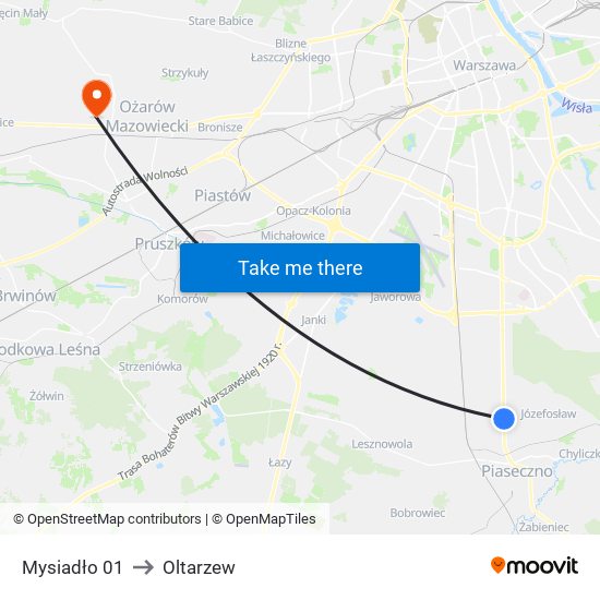 Mysiadło 01 to Oltarzew map