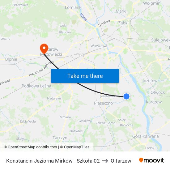 Konstancin-Jeziorna Mirków - Szkoła 02 to Oltarzew map