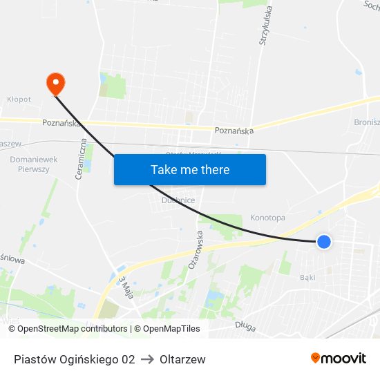 Piastów Ogińskiego 02 to Oltarzew map