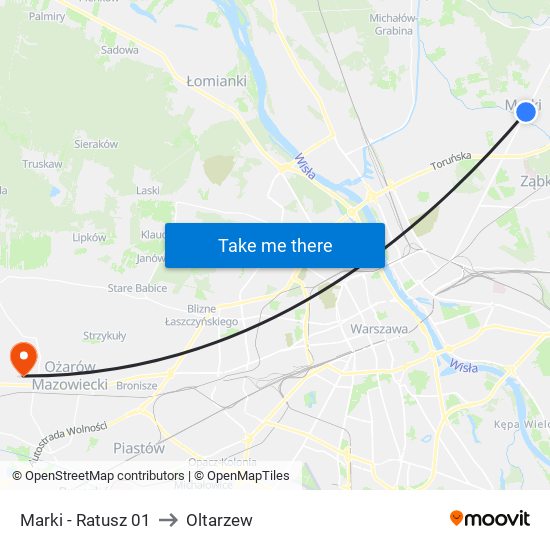 Marki - Ratusz 01 to Oltarzew map