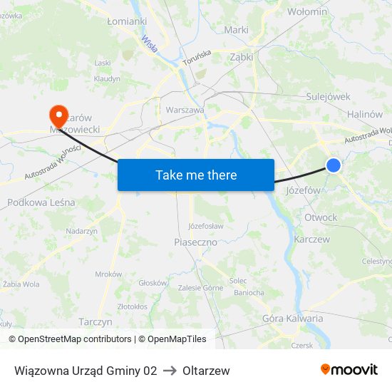 Wiązowna Urząd Gminy 02 to Oltarzew map