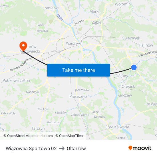 Wiązowna Sportowa 02 to Oltarzew map