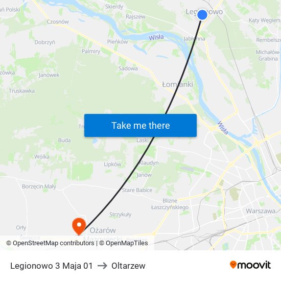 Legionowo 3 Maja 01 to Oltarzew map