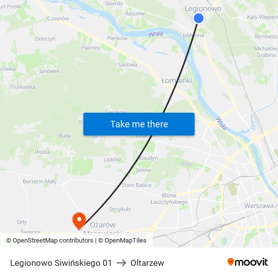 Legionowo Siwińskiego 01 to Oltarzew map