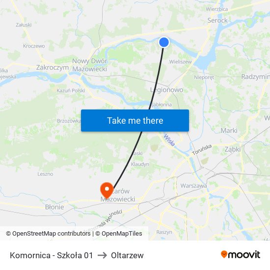 Komornica - Szkoła 01 to Oltarzew map