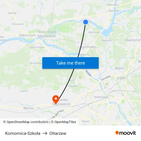 Komornica - Szkoła to Oltarzew map