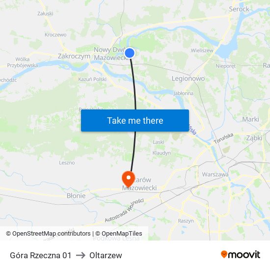 Góra Rzeczna 01 to Oltarzew map