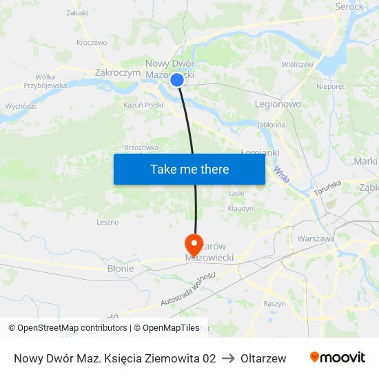 Nowy Dwór Maz. Księcia Ziemowita 02 to Oltarzew map