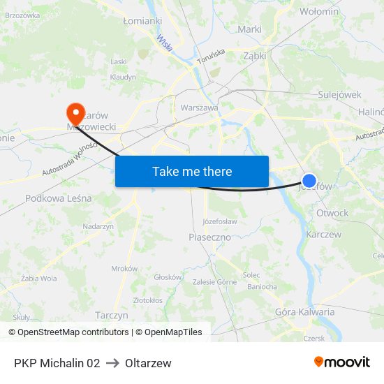 PKP Michalin 02 to Oltarzew map