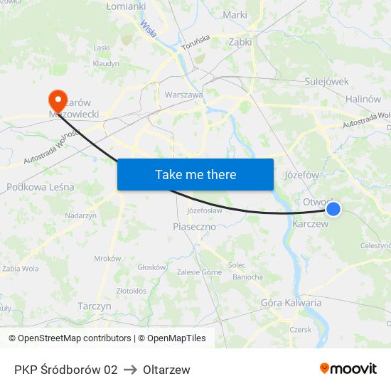 PKP Śródborów 02 to Oltarzew map