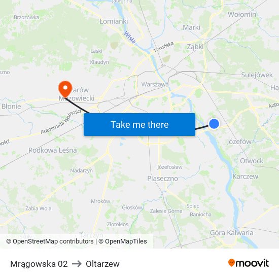 Mrągowska 02 to Oltarzew map