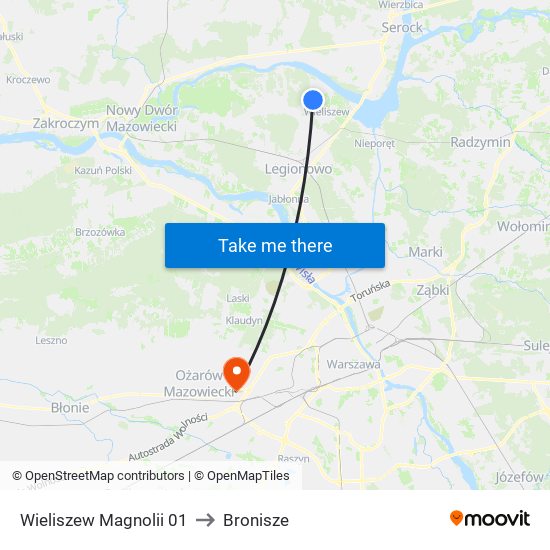 Wieliszew Magnolii 01 to Bronisze map