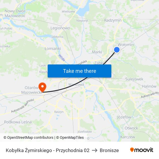 Kobyłka Żymirskiego - Przychodnia 02 to Bronisze map