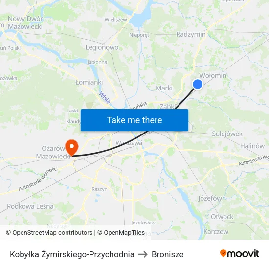 Kobyłka Żymirskiego - Przychodnia to Bronisze map