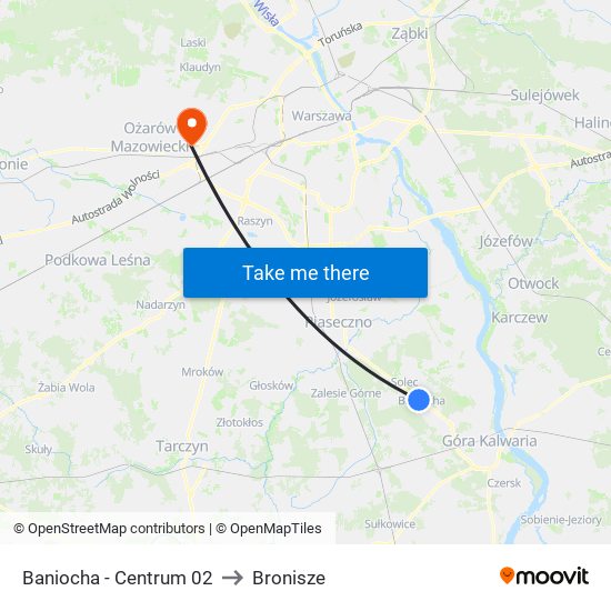 Baniocha - Centrum 02 to Bronisze map