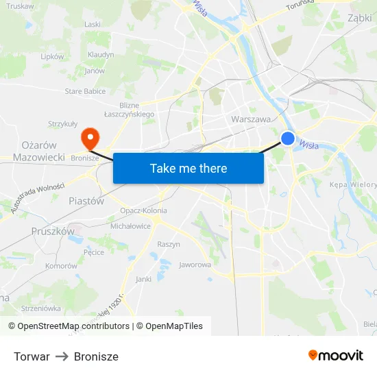 Torwar to Bronisze map