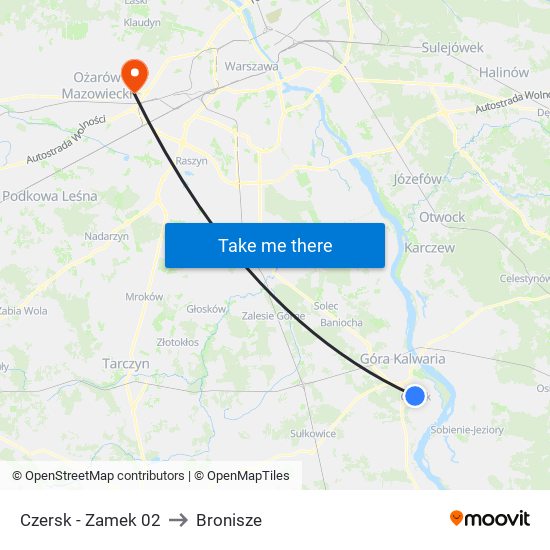 Czersk - Zamek 02 to Bronisze map