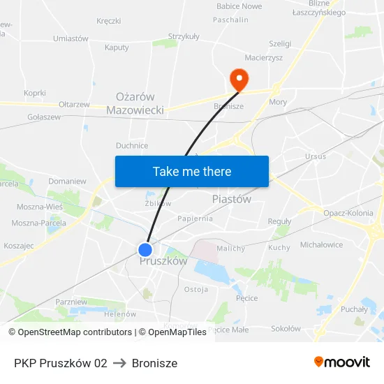 PKP Pruszków 02 to Bronisze map