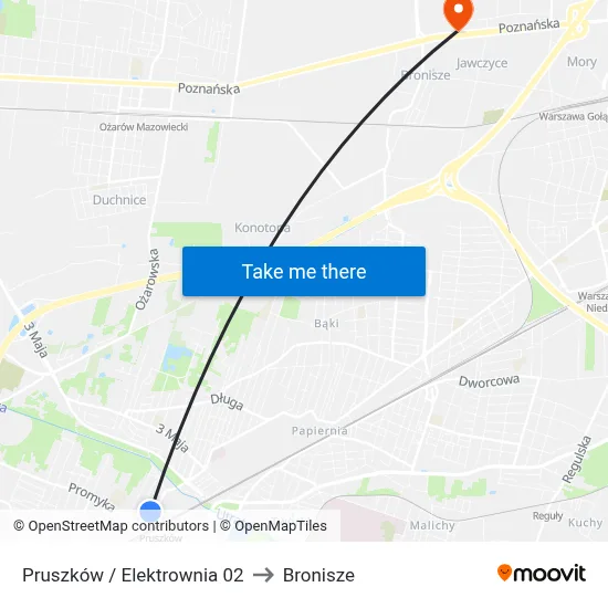 Pruszków / Elektrownia 02 to Bronisze map