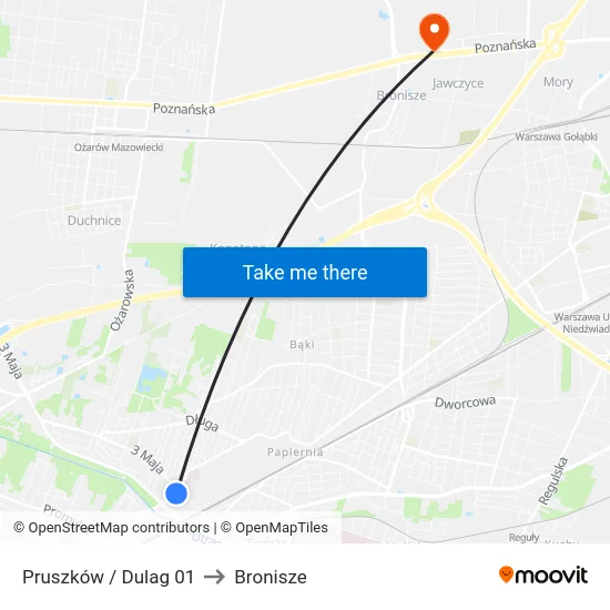 Pruszków / Dulag 01 to Bronisze map