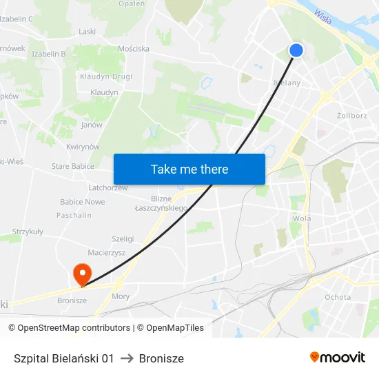 Szpital Bielański 01 to Bronisze map