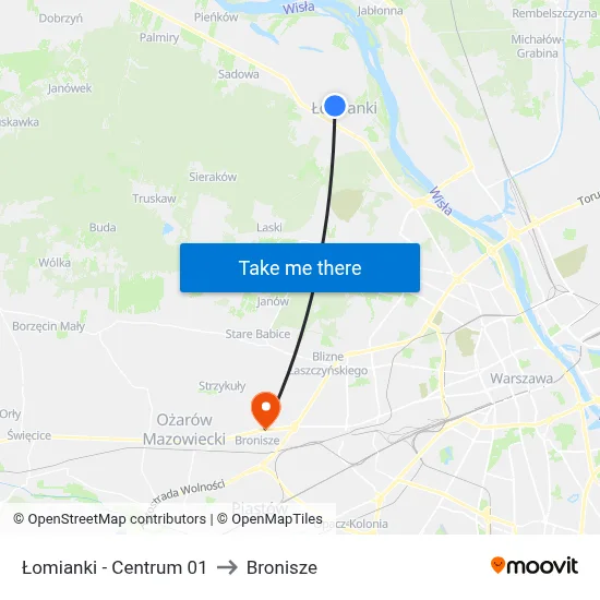 Łomianki - Centrum 01 to Bronisze map